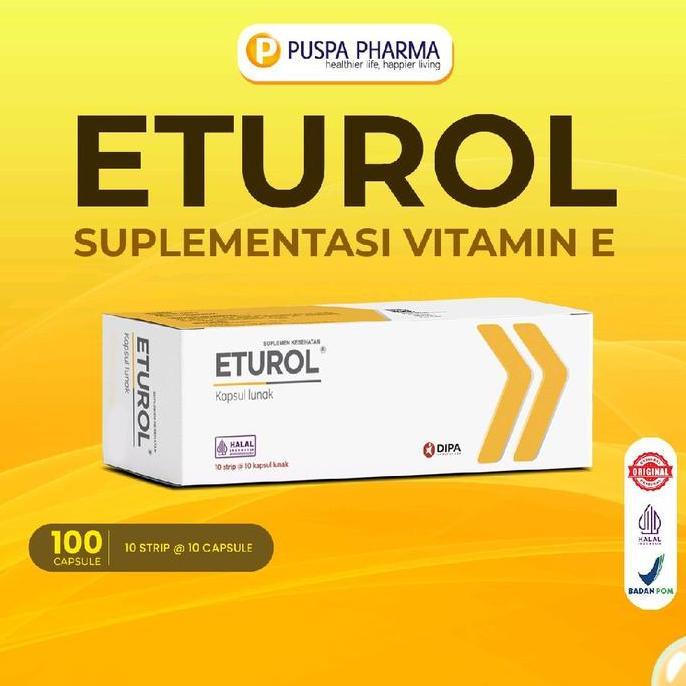 Lansungkirim- Eturol - Suplementasi Vitamin E 400 Iu - 100 Kapsul/Box - Bpom & Halal