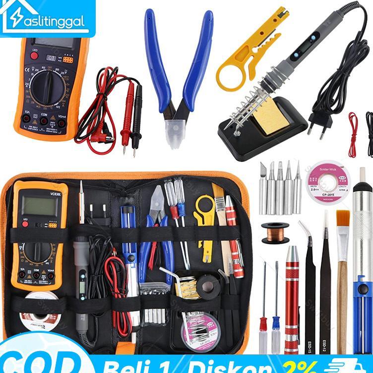 Paket Solder Listrik Lengkap Set Solder Listrik Lengkap Dengan Multimeter Iron Tool Kit 220V 60W/Sol