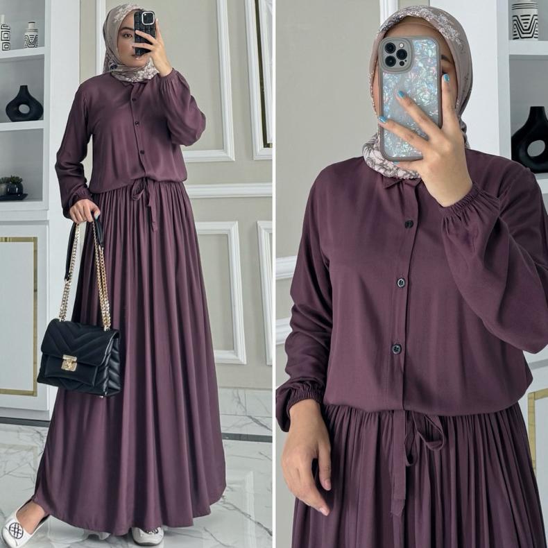 TERMURAH AURELIA dress by ZALFA OUTFIT / gamis polos / dress polos / gamis rayon