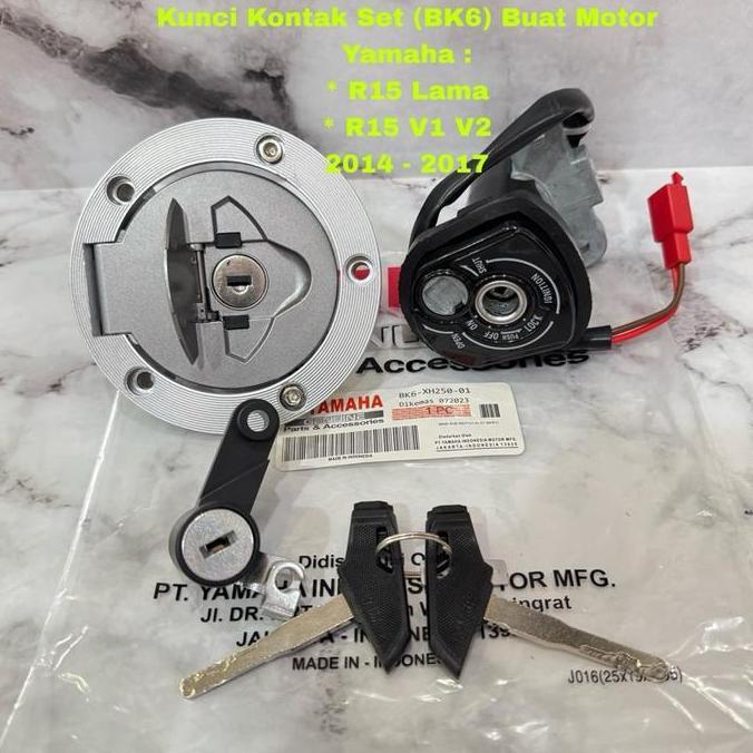 KUNCI KONTAK + TUTUP TANGKI SET (BK6) BUAT MOTOR VIXION  R15 LAMA DAN VIXION R15 V1 V2 2014 - 2017 R