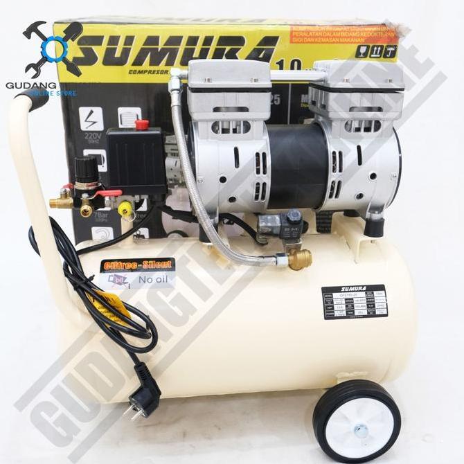 TERAR Kompresor Angin Tanpa Oli SUMURA OFS 750-25 / Air Compressor Oilless SUMURA OFS750-25 1Hp 25L