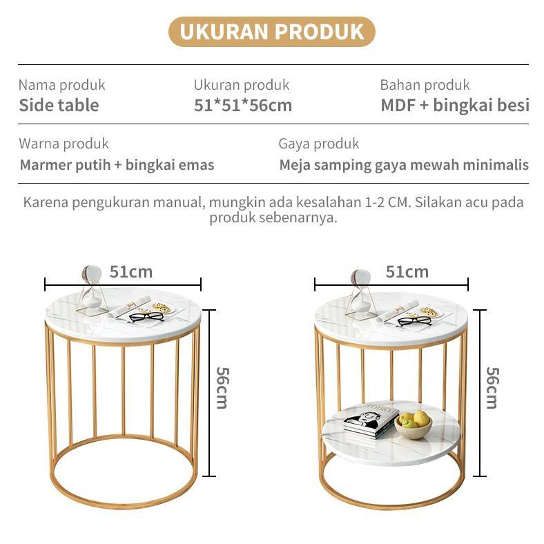 EXCLUSIVE COD Meja Nakas Meja Tamu Meja Kopi  Meja Susun Meja Motif Marmer Meja Makan Kecil Meja Bun