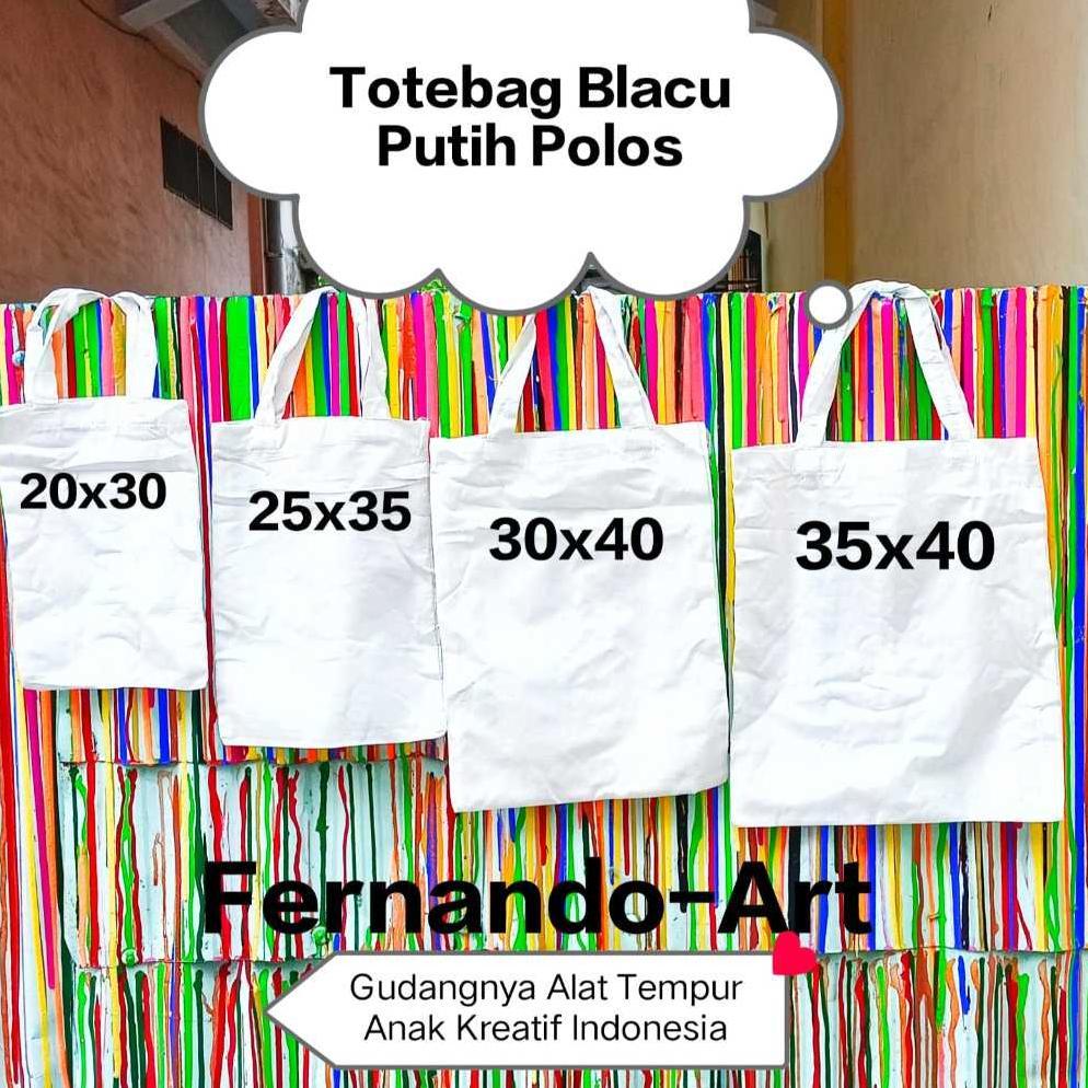 NEW ARRIVAL NB - Totebag Blacu Putih Polos Untuk Lukis / Totebag Blacu Putih Polos Standard Type Pot