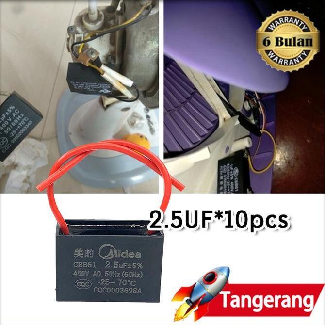 GARAVAR Kapasitor Segi Kotak 2.5 Uf CBB61 / Kapasitor Kipas Angin 2.5 Uf