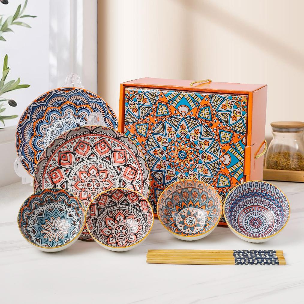 Diskon Wweishop  Mangkok Set Hampers Japanese Bowl Set Piring Mangkok Keramik / Hampers Natal Mangko
