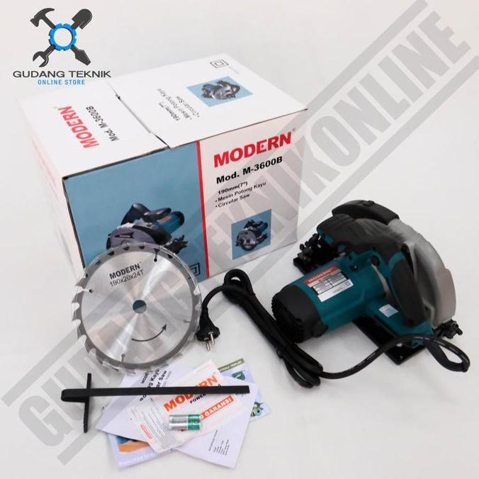 TERAR Circular Saw 7inch Modern M-3600B - Gergaji Listrik Circle Potong Kayu 7 inch Modern M3600B