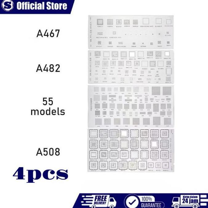 GARAVAR 4PCS/set Cetakan Universal IC Plat Amaoe Amaoe A467 / A482 / A508 / 55Models / Stencil Plat 