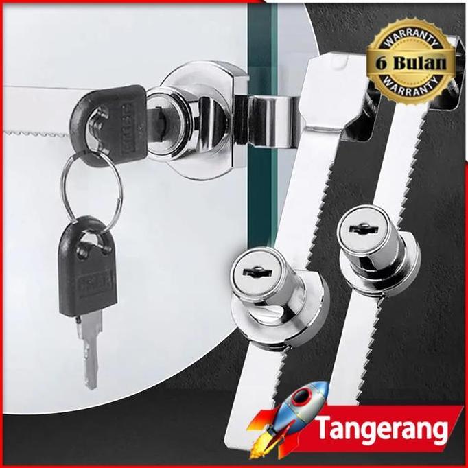 GARAVAR Kunci Pintu Sleding / Kunci Pintu Kaca / Kunci Lemari Sliding / Konci Etalase Kaca Geser