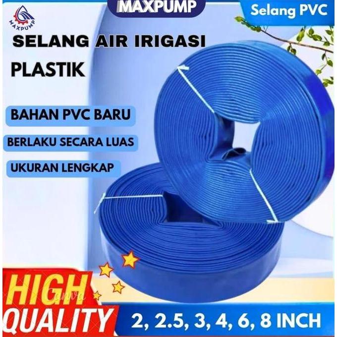 Maxpump Selang Terpal Suny Hose Selang Buang Air Karet Elastis 2 Inch 25 Meter Biru 3 Bar Untuk Pomp
