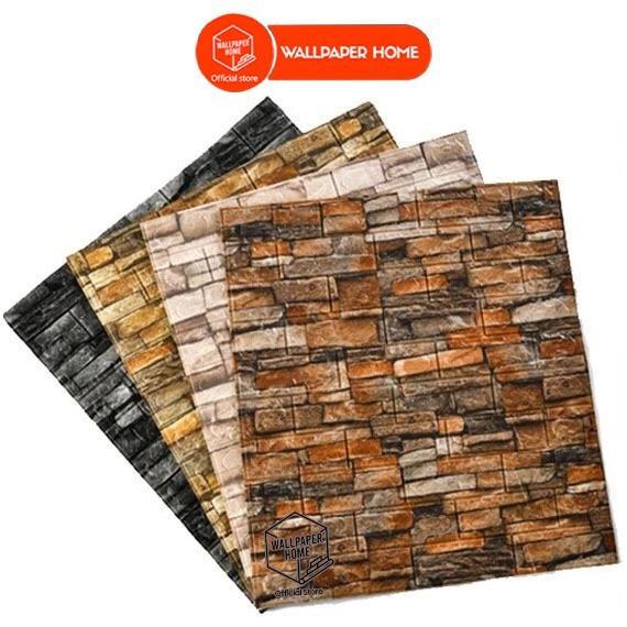 NEW ARRIVAL WALLPAPER HOME OFFCIAL STORE - Wallpaper Dinding 3D Foam Pola Bata Merah 70x70cm(Tebal 4
