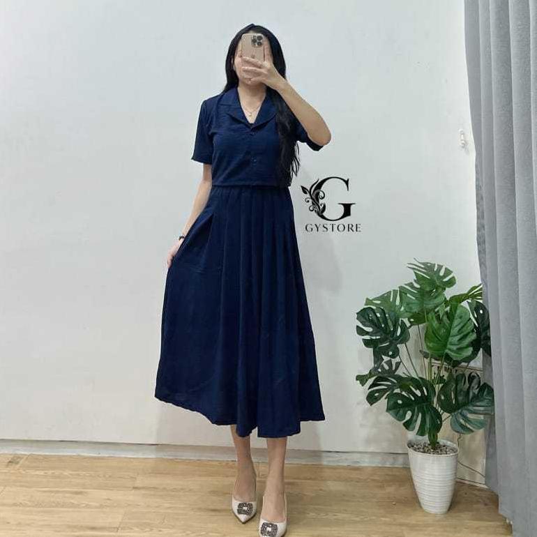 Murah Setelan Crinkle Rok Dan Atasan Import Terbaru Set Crinkle Wanita Jumbo Setelan Crop Dan Rok Wa