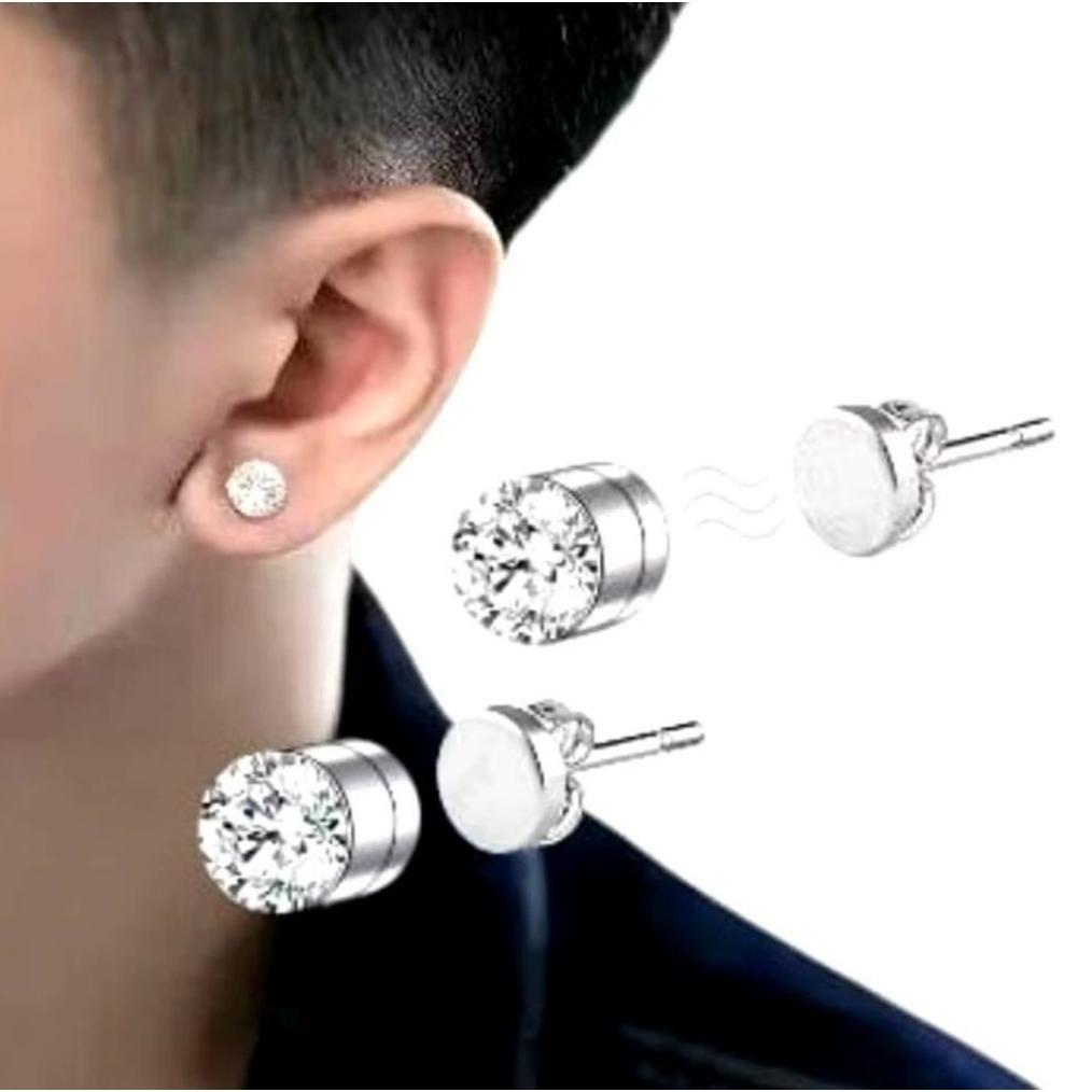 Official Anting Magnet Fake Berlian Anting Magnet Seperti Tindik Permata Pria Dan Wanita