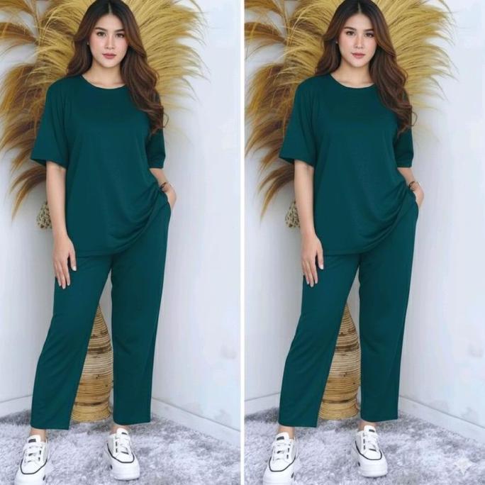 Setelan Wanita Celana Panjang Polos Model Terbaru Baju Santai