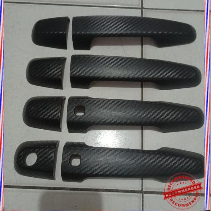 Cover Handle Hitam Motif Carbon All New Pajero Sport Aksesoris Variasi Mobil Promo