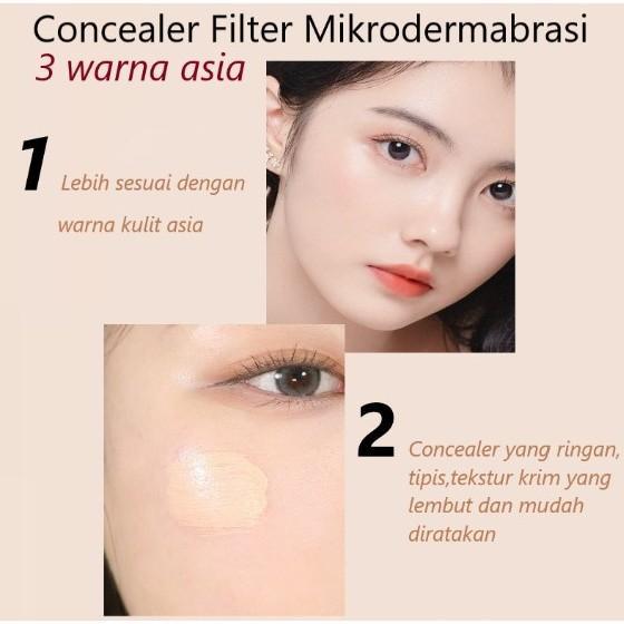 Tricolor Clear Concealer + Spons Jari Tahan Lama