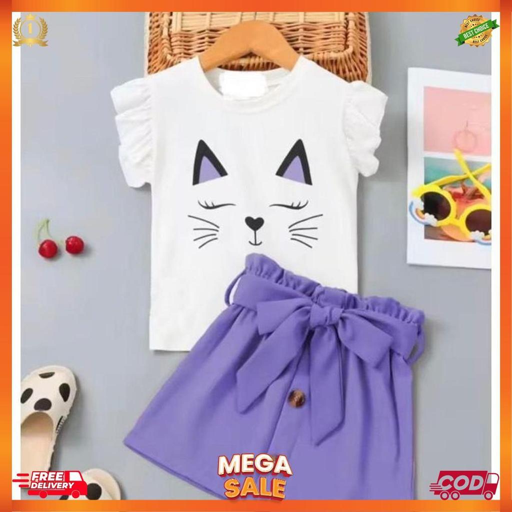 Terlaris FASHION BAYI-SETELAN BAJU DAN ROK BAYI PEREMPUAN USIA 6 BULAN-5 TAHUN MOTIF CAT MANAF /BAJU
