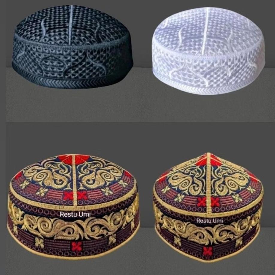 Hot (Grosir) Peci Pakistan Exclusive/Peci Pakistan Motif Kubah/Peci Pakistan Original Full Bordir/Pe