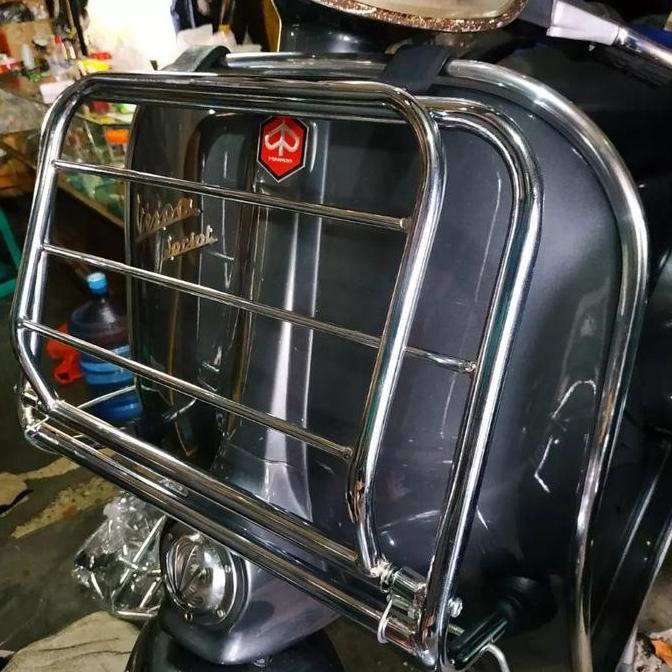 FRONT RACK / RAK DEPAN VESPA SUPER SPRINT BAJAJ CHROME MODEL ULMA GARIS HARGA KHUSUS