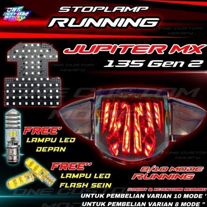 STOPLAMP RUNNING JUPITER MX 135 NEW BONUS LAMPU DEPAN LED AES ORIGINAL FREE LED T10 8/10 MODE STANDB