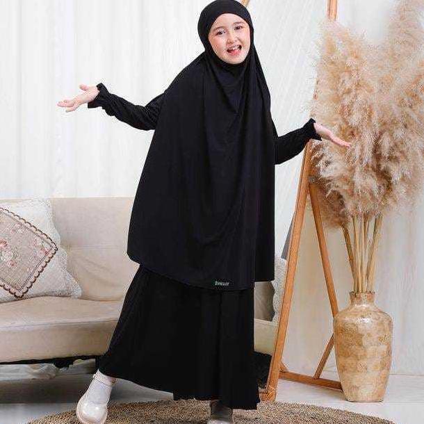 ORIGINAL GAMIS ANAK PEREMPUAN JERSEY MUSLIM 3-13 TAHUN & DRESS JUBAH ABAYA PAKAIAN NGAJI MANASIK HAJ
