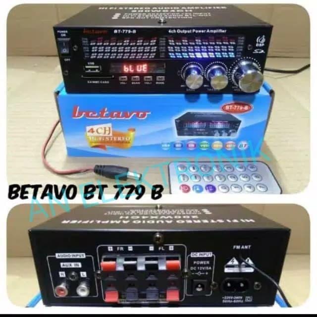 AMPLIFIER MINI BETAVO BT-779B 4 CHANNEL USB BLUETOOTH ORIGINAL DAN TERPERCAYA