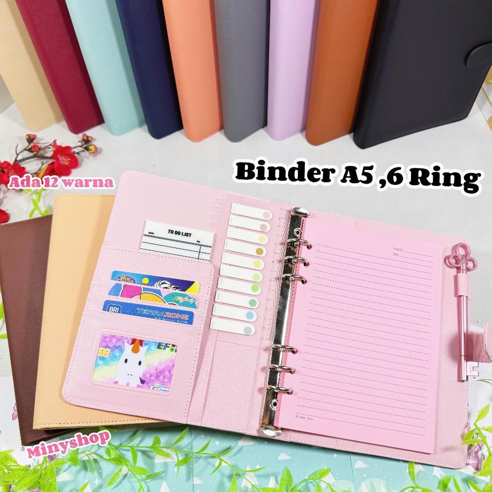 Binder Polos Eksklusif A5 6 Ring Agenda A5 Polos 6 Ring Binder A5 Polos Eksklusif Binder Kulit organ