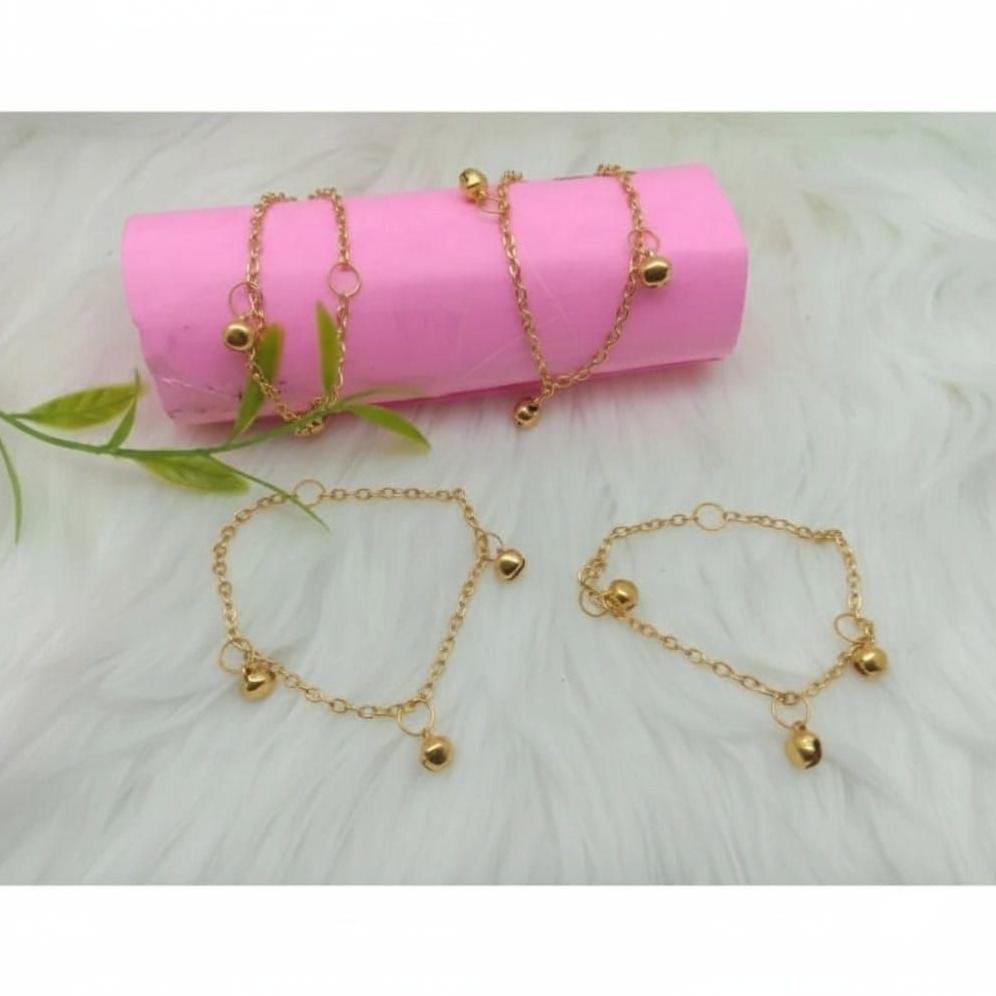 OFFICIAL Gelang Kaki Wanita Silver Lonceng Mini Simple Elegan Anti Karat & Nyaman Dipakai - SPACE BL