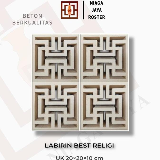 Roster Beton Minimalis. Loster labirin,UK 20x20x10cm, Ventilasi udara