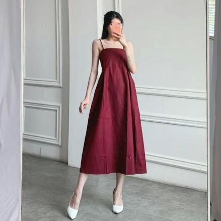 KUALITAS SUPER Premium Napoly Sleeveless Dress Gaun Panjang Wanita Manset Gamis Inner Dress Tanpa Le