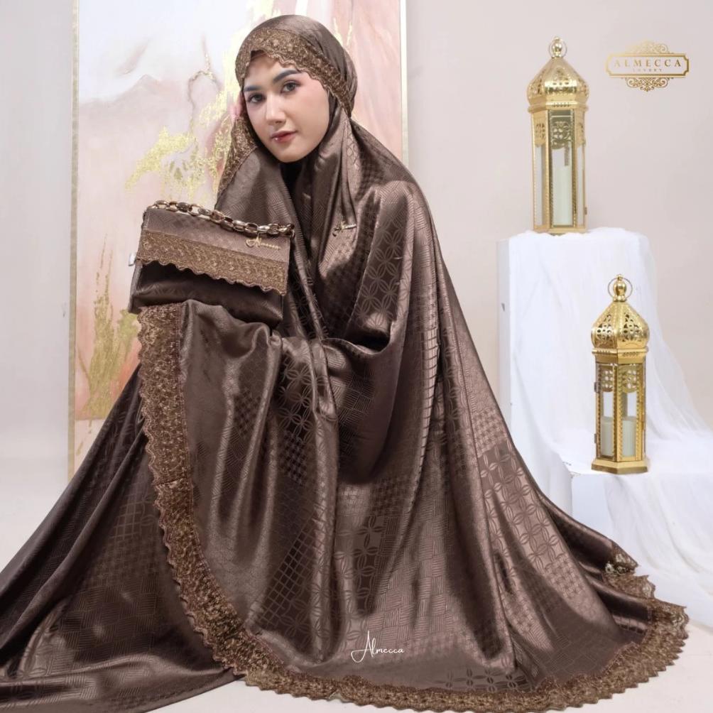 PREMIUM ALMECCA MUKENA SUTRA SILK RENDA MEWAH NAZWA