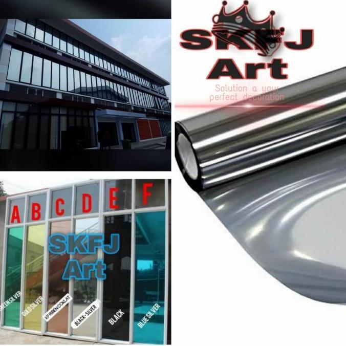stiker kaca one way black silver/silver warna