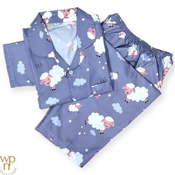 Grade Ori Baju Tidur Lengan Panjang | Setelan Piyama Dewasa | Baju Piyama Tidur Wanita
