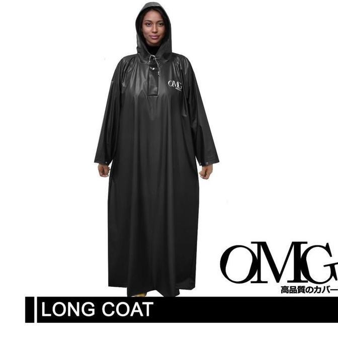 Jas Hujan Muslimah Rok Gamis Jubah Long Coat Wanita PVC OMG Raincoat