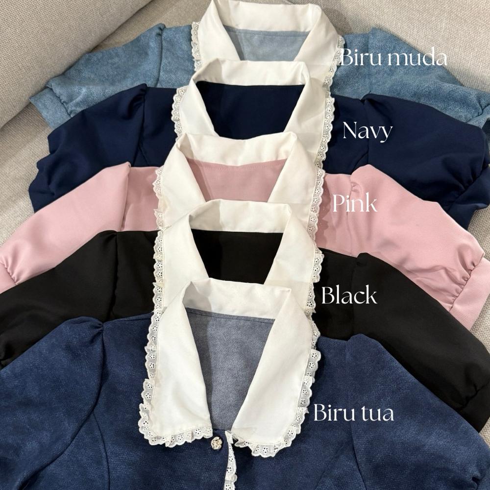 Tahan Lama  Navertine - Gretha Dress By Navertine - Dress Korea - Dress Casual - Dress Kantor