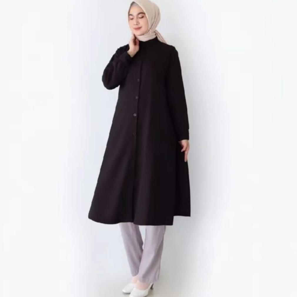Exclusive Long Tunic Polosan Wanita Muslimah Kekinian / Long Tunic Jumbo By Ortega