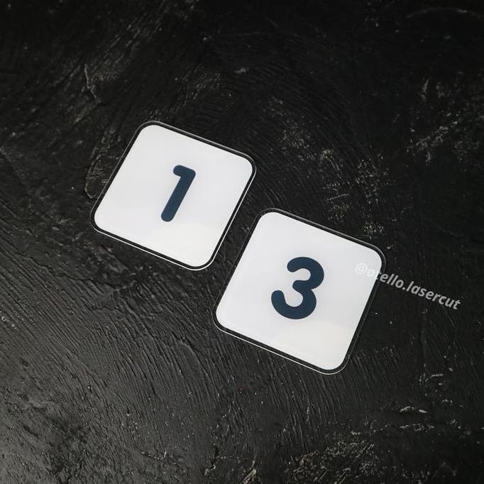 Nomor Meja Tempel Akrilik Print Label Acrylic Nomer Table Number Resto