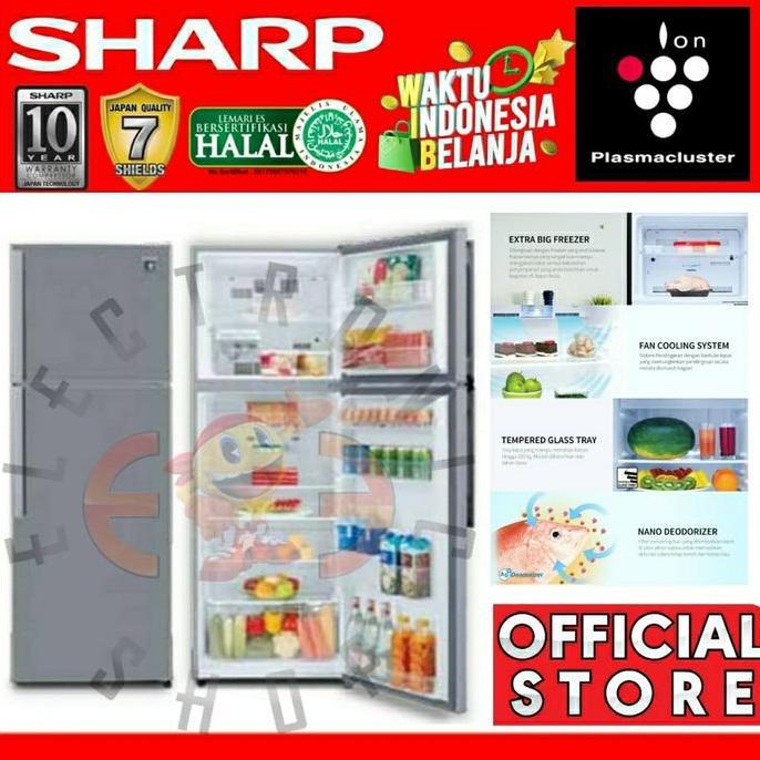 Sharp Sj 450Gp Sd Kulkas 2 Pintu Inverter Plasma - Sj450Gp