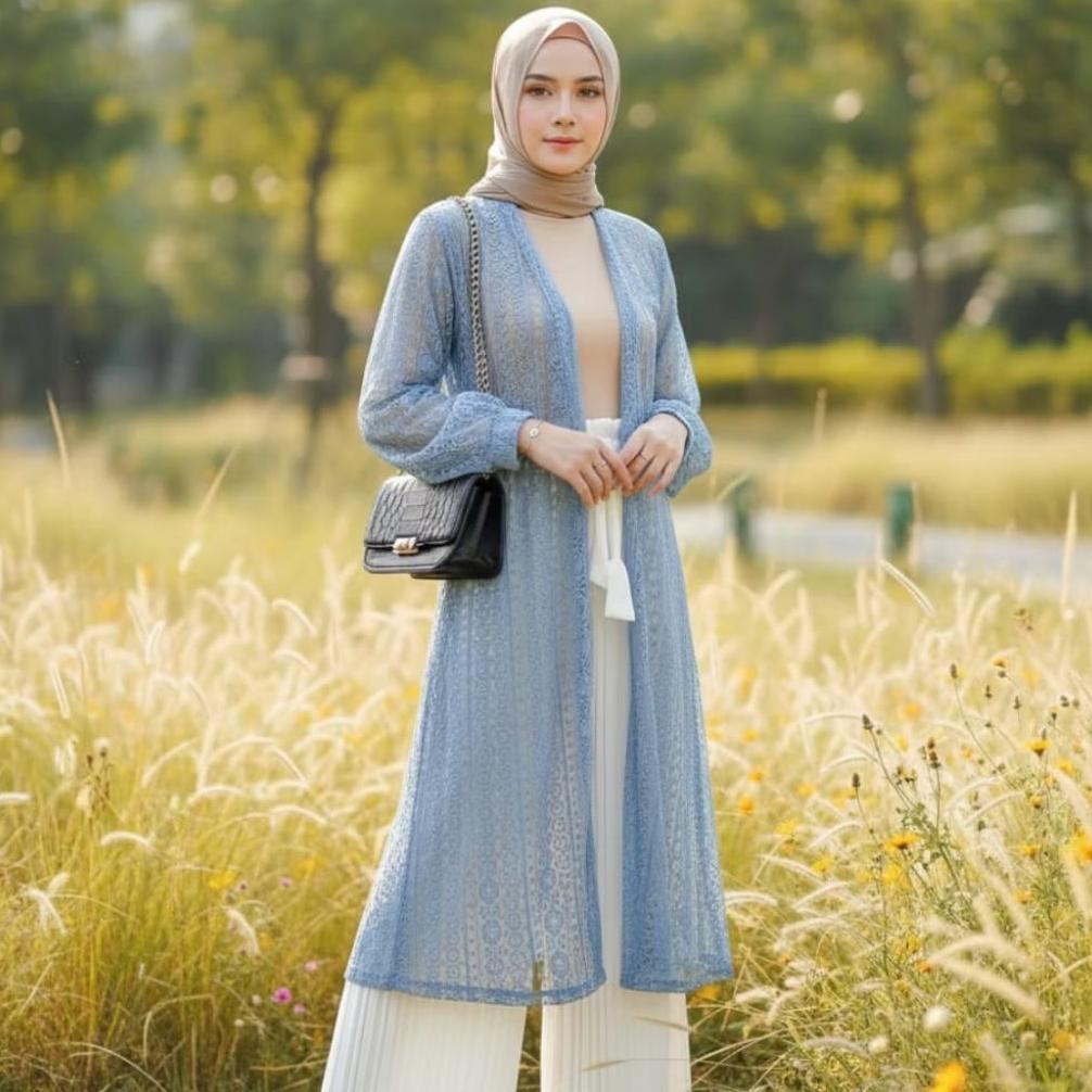 Murah Kardigan Brukat Termurah/ Cardigan Brukat Panjang /Cardigan Brocade /Outer Burkat Panjang