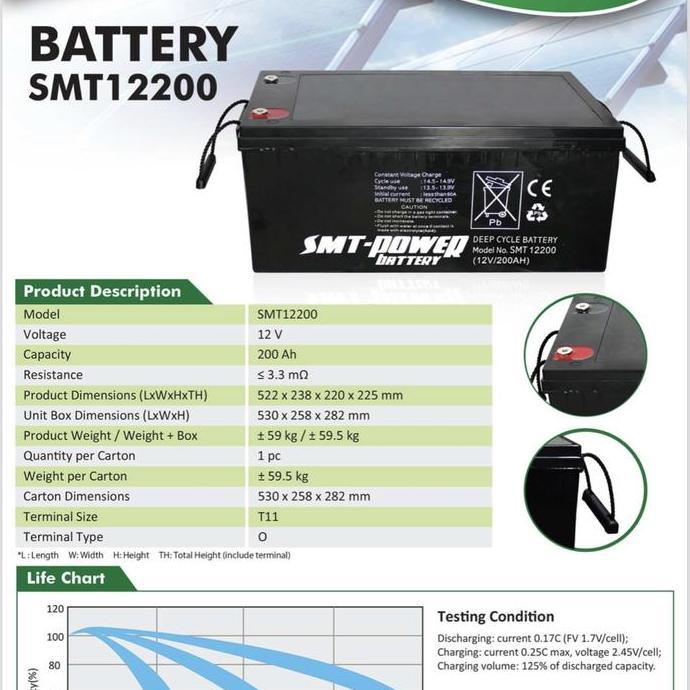 Battery Smt Power 12v 200Ah