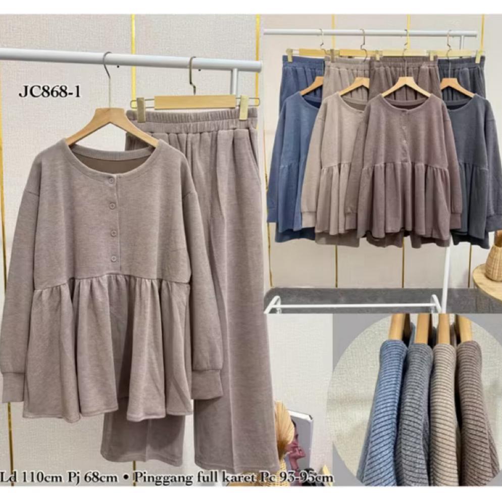 Unik Like&Buy Oneset Aurel Stelan Knit Busui Frendly || Set Rok Busui Knit