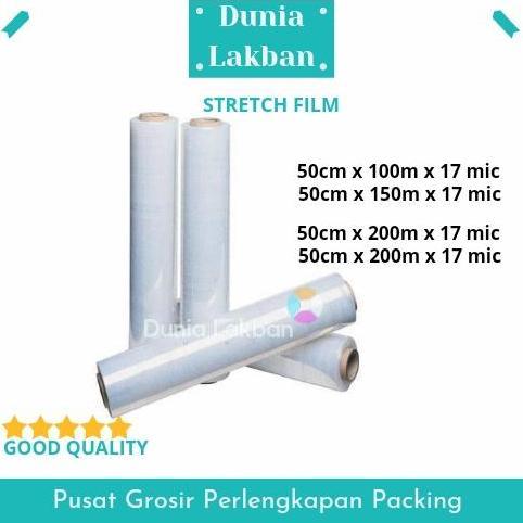 Stretch film plastik wrapping 50cm x 100 - 300m Berkualitas