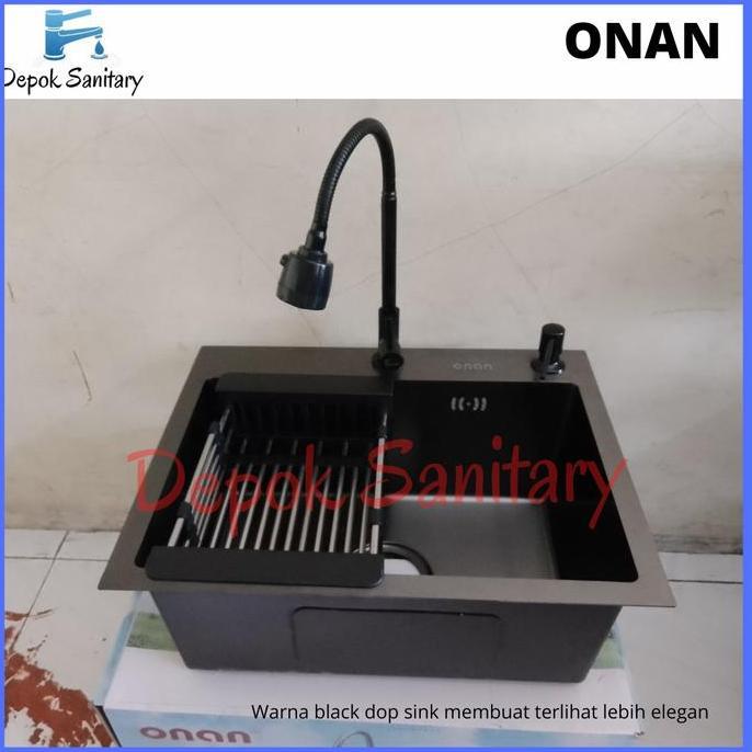 KITCHEN SINK STAINLESS HITAM BLACK 5040 ONAN / BAK CUCI PIRING ONAN
