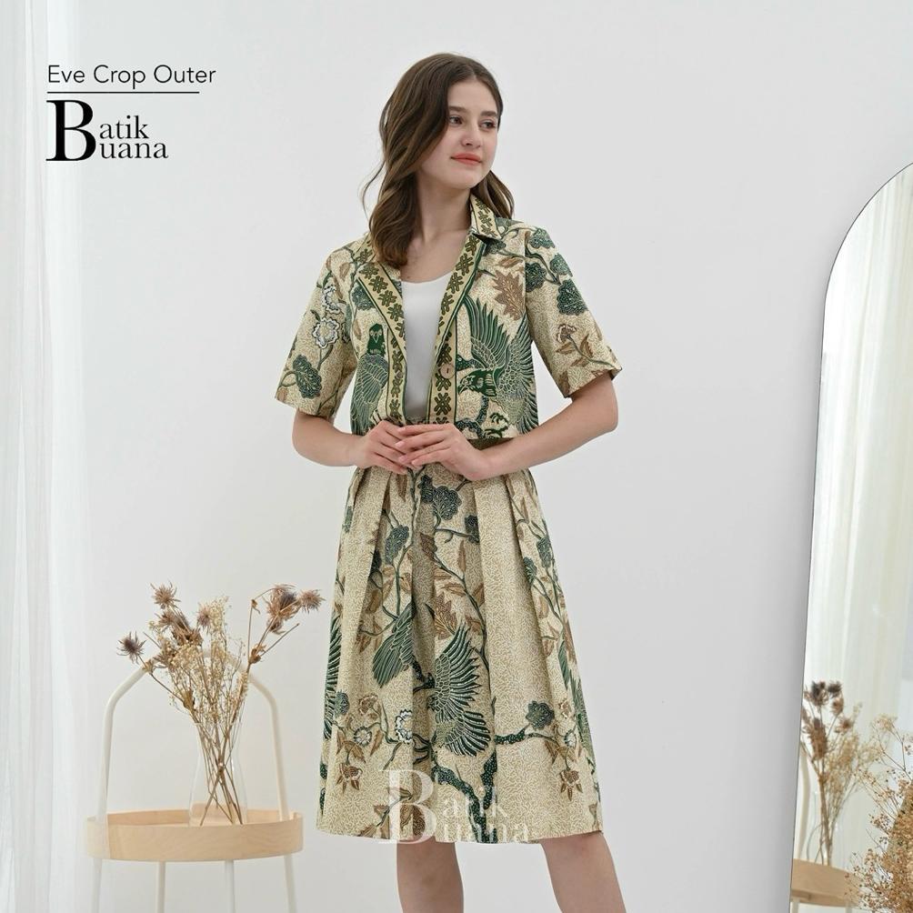 Grade Ori Eve Batik Crop Outer - Outer Batik - Cardigan Batik - Batik Wanita - Batik Wanita Modern -