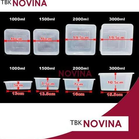 [Pack 25 Pcs]Thinwall Kotak Square Besar Food Container Box Tempat Makan Plastik Kotak Nasi