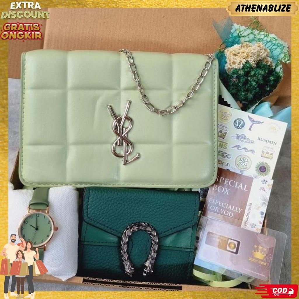 Kado Cewek / Hampers Tas Cewek Hadiah Ultah ( Sage Giftbox ) Kualitas Nomor 1
