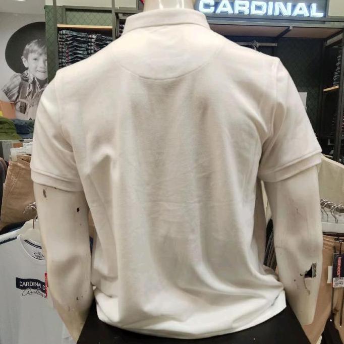KAOS KERAH COWOK CARDINAL LENGAN PENDEK WARNA PUTIH TERBARU