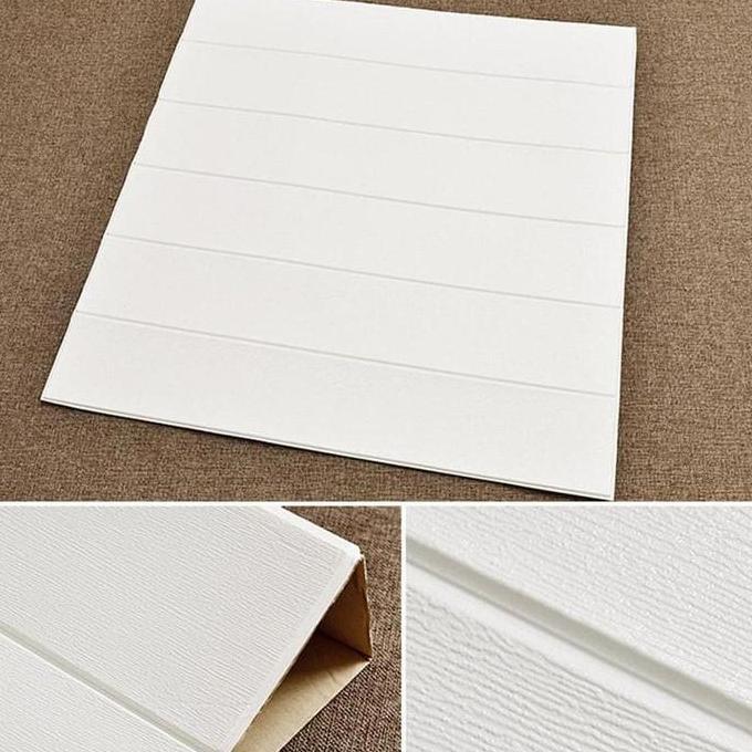 Foam 3D Kayu List Wood Panel Spons Wallpaper Sticker Dinding
