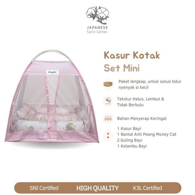 Promo Obayito Kasur Kotak Bayi Set Kelambu Mini Terbaik Cod