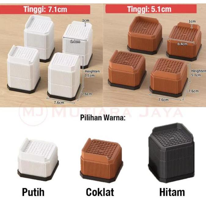 PLATO Peninggi Penambah Tinggi Ganjalan Kaki Meja Laci Sofa Lemari Kursi Furniture