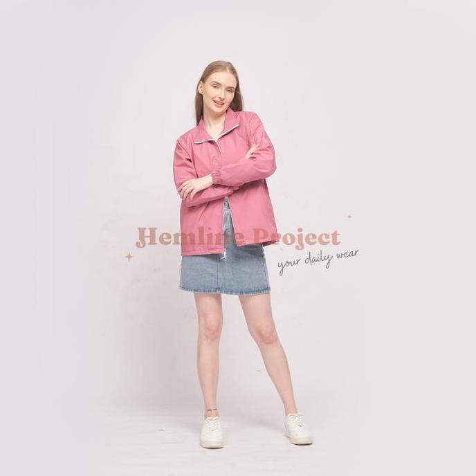 Elya Jaket Coach Wanita - Dust Pink Casual Panjang